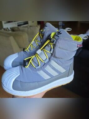 Sz 13 Toddler Kids ADIDAS SUPERSTAR 360 Boots 'Gray Impact/Yellow Gum'